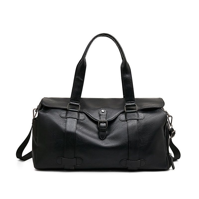 Genuine Leather Travel Bag For Men, Large Capacity, Lightweight Portable Carry-On Boarding Bag, Shoulder Crossbody Bag, Waterproof With Shoe Compartment Yq - Image 3