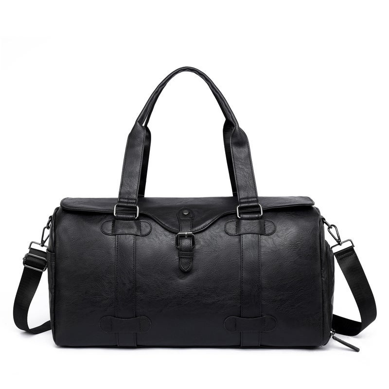 Genuine Leather Travel Bag For Men, Large Capacity, Lightweight Portable Carry-On Boarding Bag, Shoulder Crossbody Bag, Waterproof With Shoe Compartment Yq - Image 1