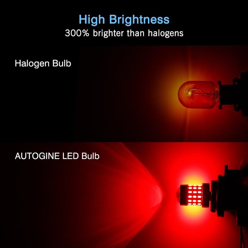 AUTOGINE 4 X Super Bright 9-30V 7440 7441 7443 7444 992 LED Bulbs with Projector for Tail Lights and Brake Lights, Brilliant Red - Image 3