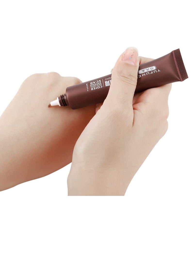 Generic Waterproof Scar Concealer Hiding Spots Birthmarks Makeup Cover Cream Set with Waterproof and Sweatproof, 2Pcs for Cover Up Age Spots, Bruises, Makeup Cream Set  - Image 1