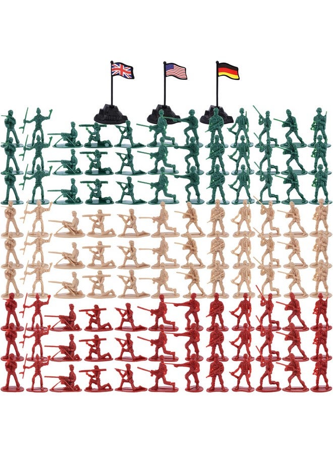 3 otters مجموعة جنود اللعب 300 قطعة من 3 قنادس، شخصيات رجال الجيش، ألعاب عسكرية للأولاد، هدايا عيد ميلاد للأطفال، 3 ألوان - Image 1