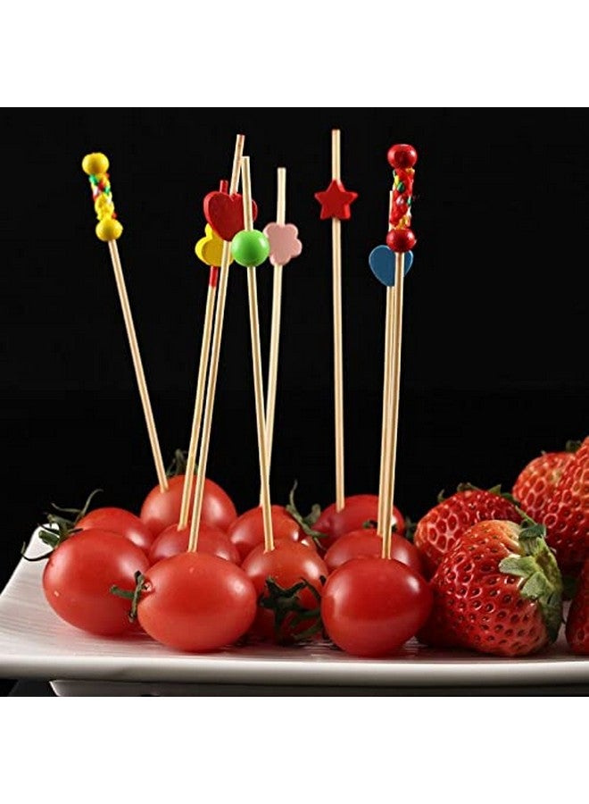 Adaamya® - 300 Pcs - Cocktail Picks Cocktail Sticks, Toothpicks Fruit Garnish Sticks, Bamboo Toothpicks Party Supplies (Mix Colors) (300) - Image 2