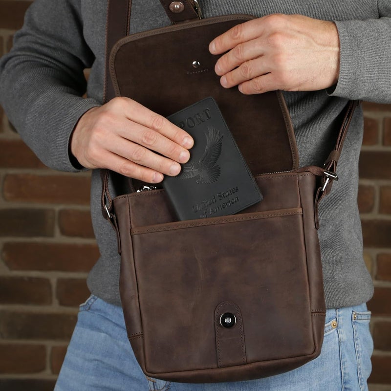 Shvigel Leather Passport Cover - Holder - for Men & Women - Passport Case (Z-Eagle Black Vintage) - Image 4