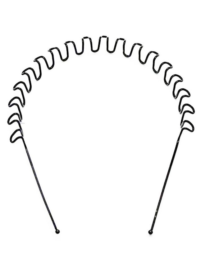 BIRDWARE Simplified Metal Zig Zag Hair Band for Unisex, 15x14 cm - Black - Image 1