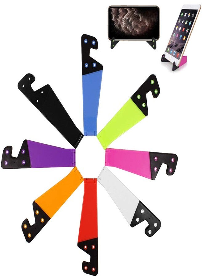 SourceTon 8 PCS Universal Pocket-Sized Colorful Portable Foldable V Model Mobile Phone Holder, Desktop Stand Mount Holder Cradle Compatible with iPads,Tablets,E-Readers,Cellphones, Kindles, Pack of 8 - Image 2