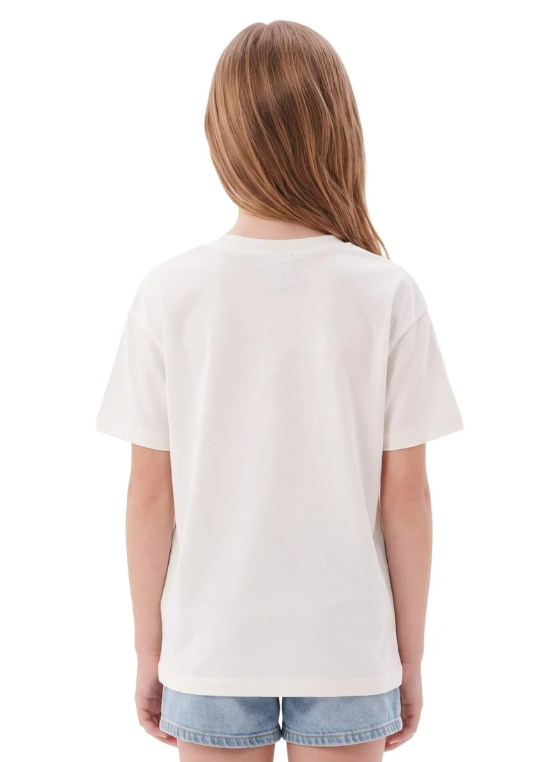 السنافر The Smurfs “Sealed With A Kiss” Girls Graphic T-Shirt | Smurfette Character Print Casual Crew Neck Cotton Tee