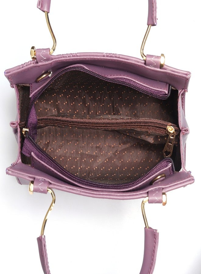 ROSS BROWN PU Synthetic Leather Women's Mini Satchel Bag | Ladies Purse Handbag- Mini (Purple) - Image 2