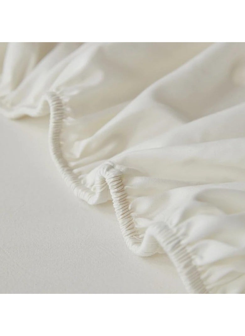 QBED QBED Plain Fitted Sheet Set for Hotels, Homes, Touristic Villages 3 Pieces (180 * 200 * 30 cm, Dark White)  - Image 2