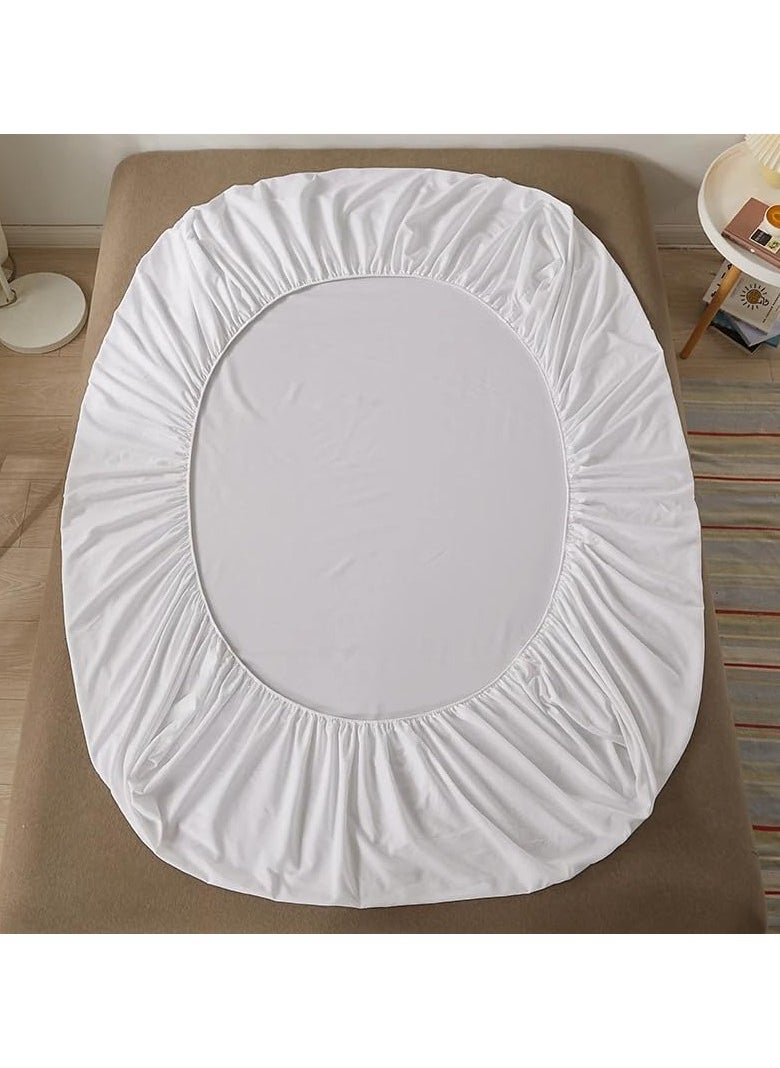 QBED QBED Plain Fitted Sheet Set for Hotels, Homes, Touristic Villages 3 Pieces (180 * 200 * 30 cm, Dark White)  - Image 4