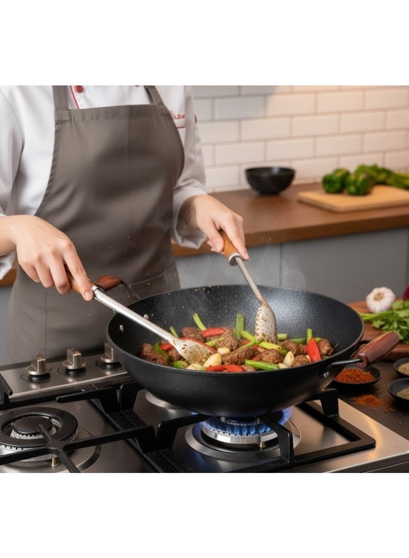 زوبا ووك جرانيت 32 سم للطهي الصحي – سطح غير لاصق عالي الجودة – توزيع حرارة متوازن – مناسب لجميع أنواع المواقد (غاز/كهرباء) – تصميم عملي بمقبضين خشب مقاوم للحرارة - Image 1