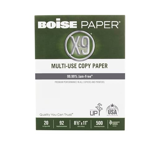 Boise X-9 Multipurpose Paper, 92 Bright, 8 1/2" x 11" Letter Size, 20 lb, 500 Sheets Ream - Image 1