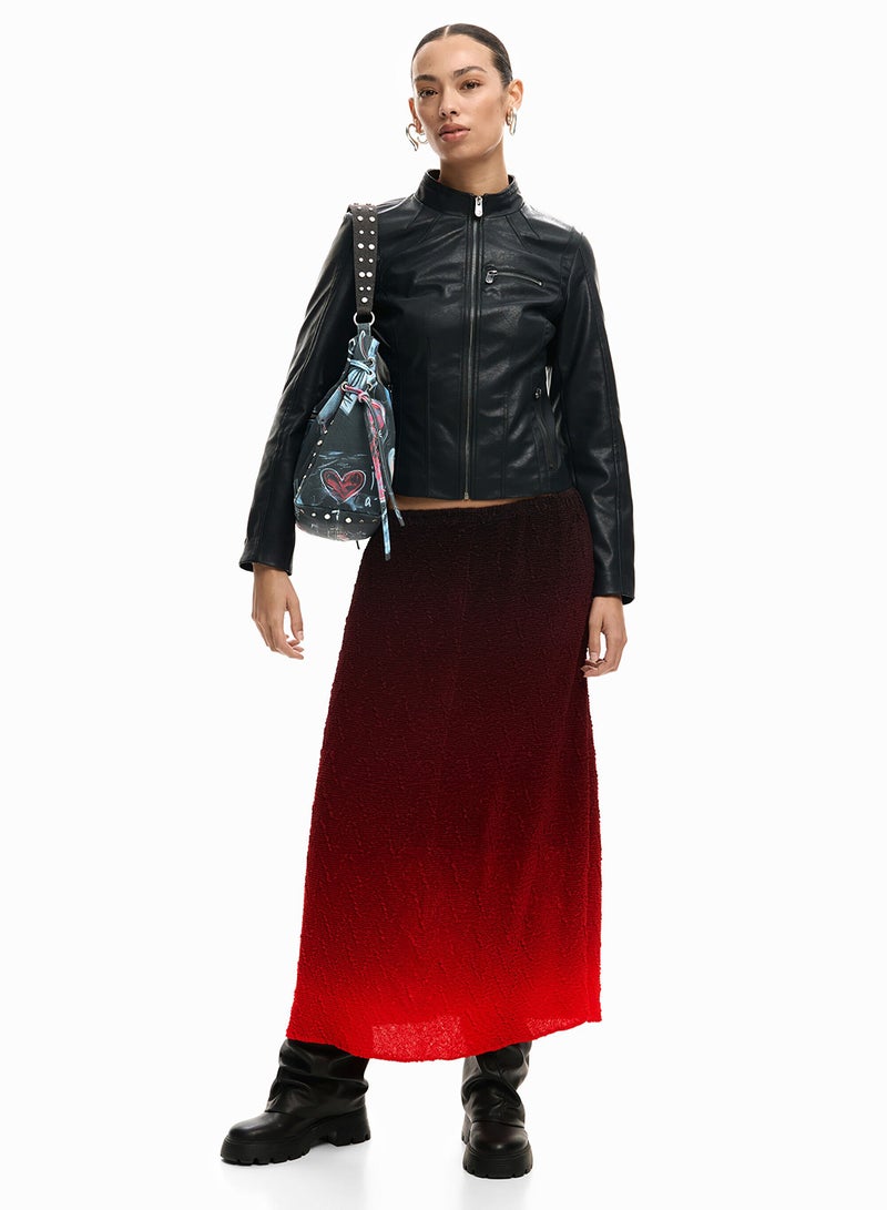 DESIGUAL Jacket In Leather-Effect, Fitted To The Body, With Mao Collar Zip Fastening - Image 2