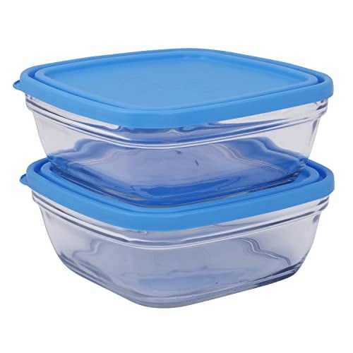 Duralex Freshbox Clear Square With Blue Lid 1.15 ltr Pack of 2 - Image 3