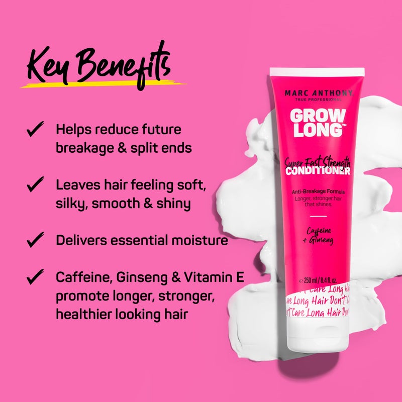 Marc Anthony Strengthening Conditioner, Grow Long - Anti-Frizz, Anti-Breakage & Nourishing Formula For Split Ends, & Hair Growth - Biotin, Vitamin E, Caffeine & Ginseng for Dry & Damaged Hair - Image 2