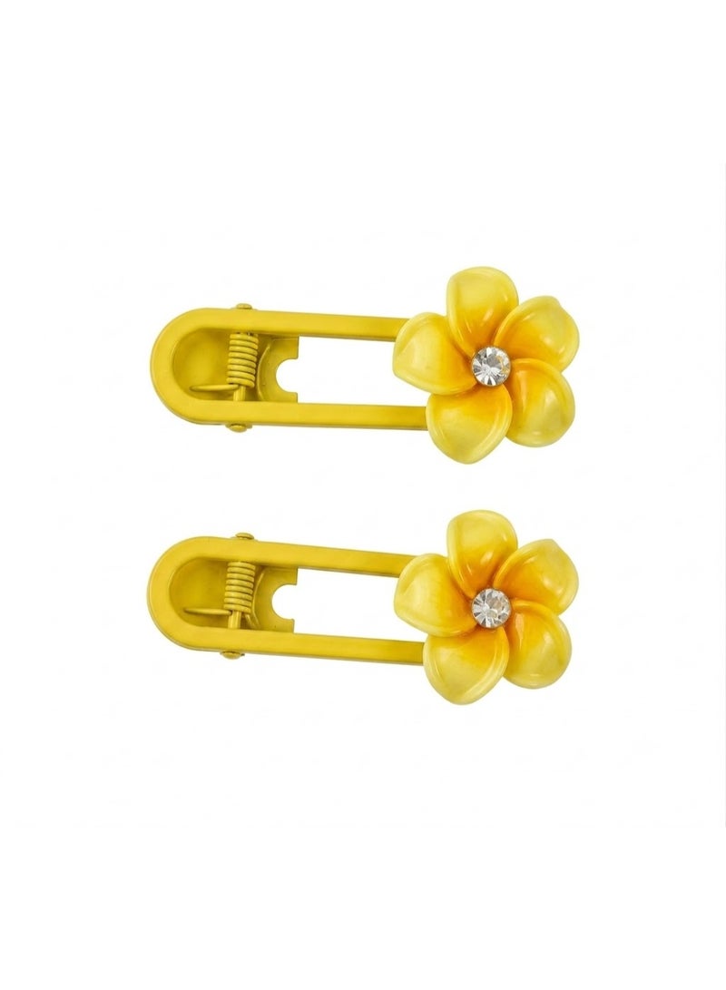 2-Piece Kids Hair Clip Set with Colorful Flower Design – Lightweight and Secure Hair Accessories for Daily Wear and Special Occasions – Color May Vary - Image 2