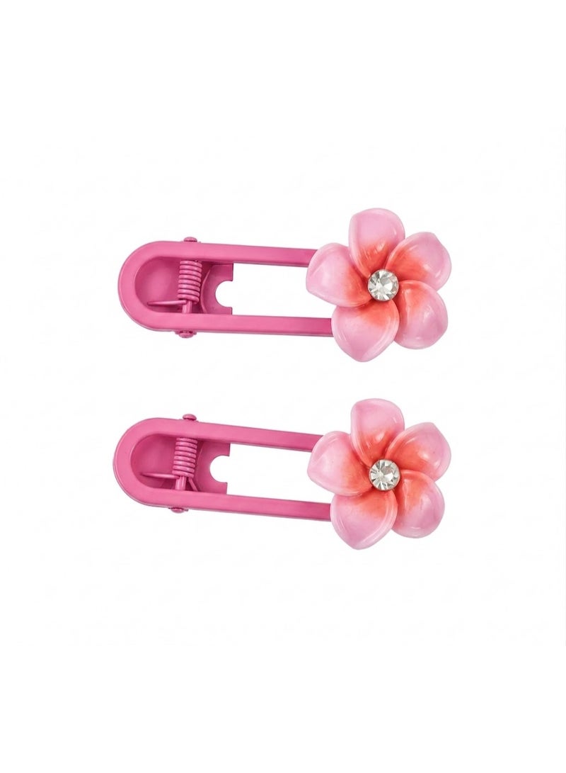 2-Piece Kids Hair Clip Set with Colorful Flower Design – Lightweight and Secure Hair Accessories for Daily Wear and Special Occasions – Color May Vary - Image 3