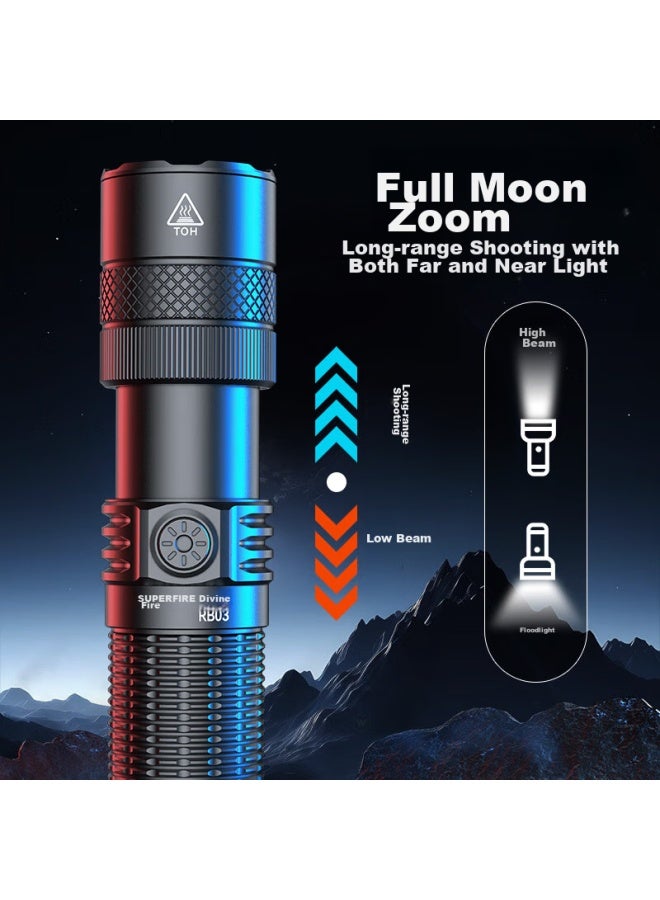 SupFire Supfire Rb03 Flashlight, High Brightness, Long Battery Life, Outdoor Survival, Zoomable, Long-range, Military And Cycling Specific Light, Sky-piercing - Image 4