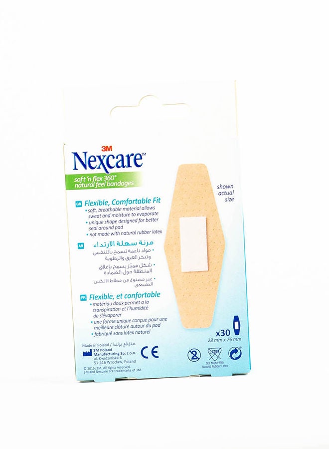 Nexcare 3M Soft 'N' Flex Natural Feel Bandages - 30 Pcs - Image 2