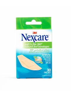 Nexcare ضمادات 3M Soft 'N' Flex ذات الملمس الطبيعي - 30 قطعة  - Image 1