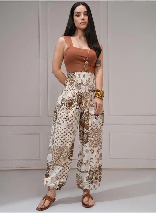 Vishudh Women Multicolor Ethnic Motifs Printed Pant by Styli