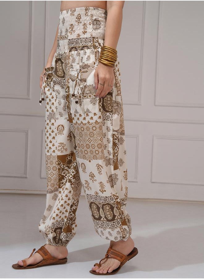 Vishudh - Women Multicolor Ethnic Motifs Printed Pant by Styli - Image 1