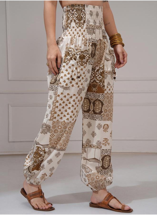 Vishudh - Women Multicolor Ethnic Motifs Printed Pant by Styli - Image 1