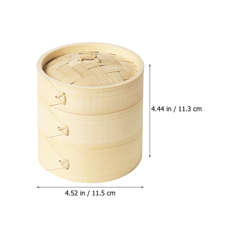 Medium Size Steamer Basket With Lid Food Grade Natural For Kitchen Steaming Dim Sum And Bao Buns Outdoor Camping - Image 3