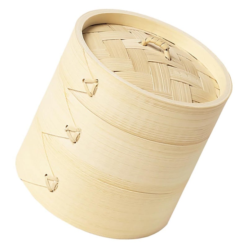 Medium Size Steamer Basket With Lid Food Grade Natural For Kitchen Steaming Dim Sum And Bao Buns Outdoor Camping - Image 2