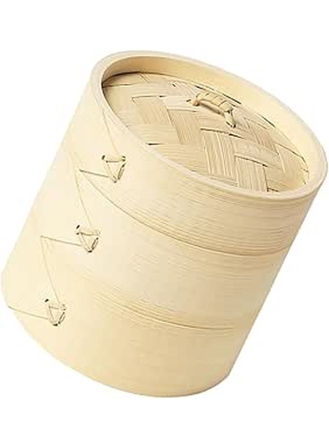 Medium Size Steamer Basket With Lid Food Grade Natural For Kitchen Steaming Dim Sum And Bao Buns Outdoor Camping - Image 1