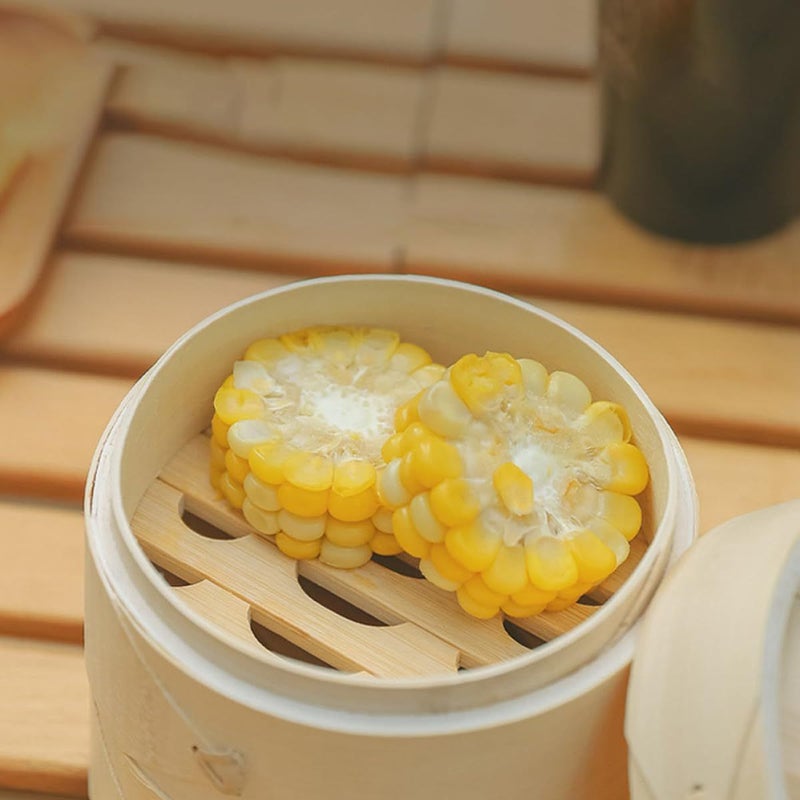 Medium Size Steamer Basket With Lid Food Grade Natural For Kitchen Steaming Dim Sum And Bao Buns Outdoor Camping - Image 5