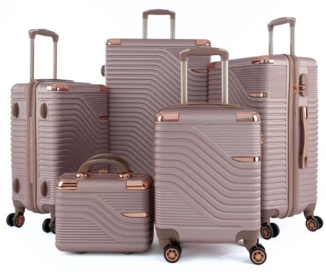 LIMRA luggage set 5 pieces travel bags with a distinctive design from limra rosegold - Image 1