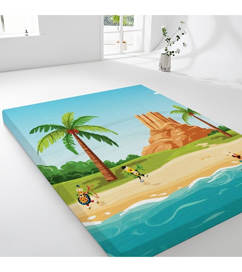 وسادة نوم رقيقة مطبوعة رقميًا، أبعادها 70×180×3.4 سم (27.56×70.87 بوصة)، خفيفة الوزن وسهلة التخزين، مثالية لغرفة النوم، السكن الجامعي، والسفر في الهواء الطلق. - Image 3