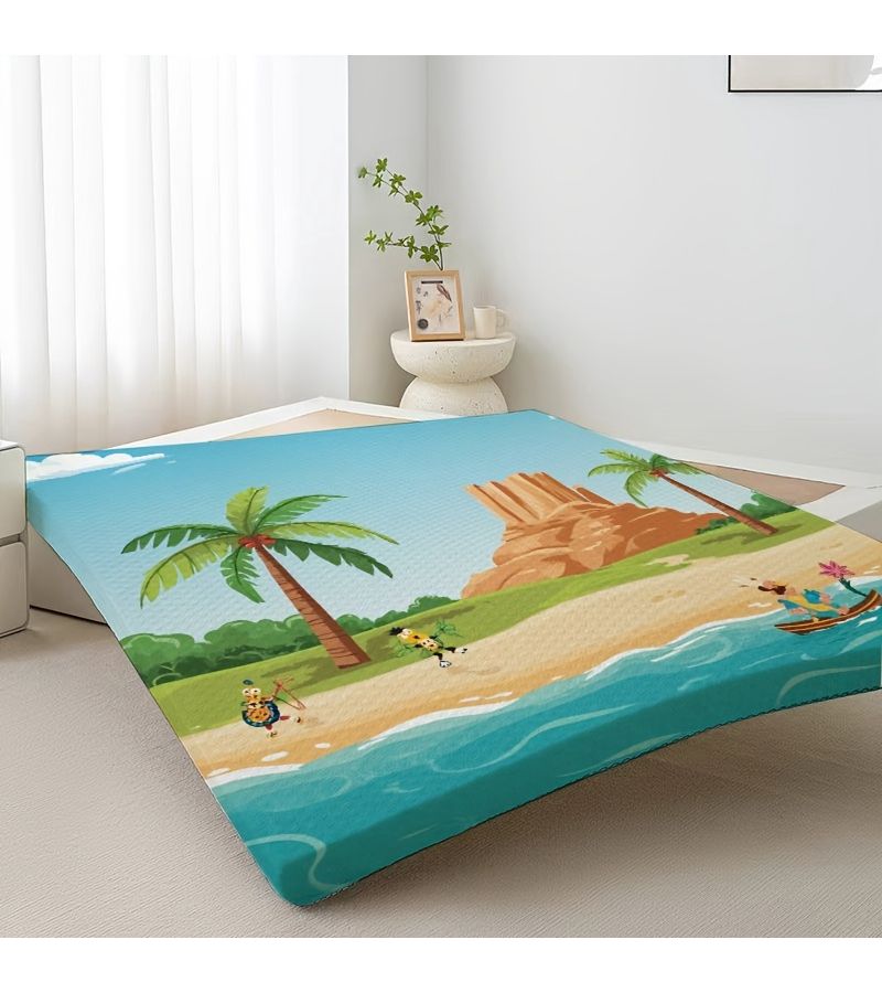 وسادة نوم رقيقة مطبوعة رقميًا، أبعادها 70×180×3.4 سم (27.56×70.87 بوصة)، خفيفة الوزن وسهلة التخزين، مثالية لغرفة النوم، السكن الجامعي، والسفر في الهواء الطلق. - Image 1