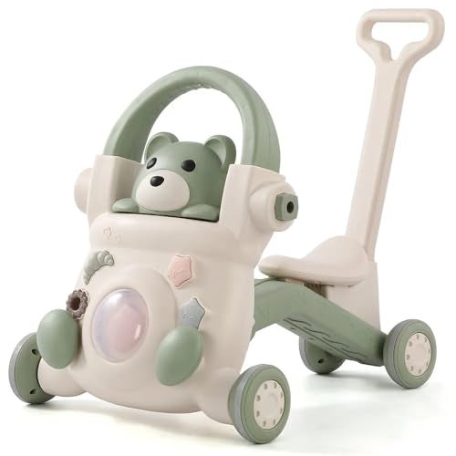MUMMAMIA 4 in 1 Multifunction Baby to Toddlers Walker, Scooter, Push car, Rider Musical Walker Activity Center for Girls and Boys - with Parental Push Handle ; 6-48 Months (SAGE) - Image 1