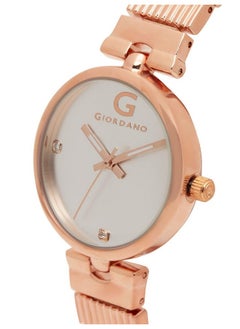 GIORDANO Giordano Analog Watch for Women with White Crystal Studded Dial, Rose Gold Case and Unique Designed Metal Strap Ladies Wrist Watch Gift for Women A2058-33  - Image 2