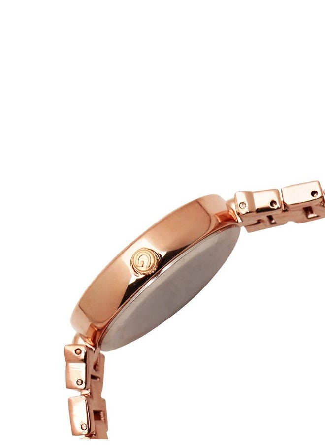 GIORDANO Giordano Analog Watch for Women with White Crystal Studded Dial, Rose Gold Case and Unique Designed Metal Strap Ladies Wrist Watch Gift for Women A2058-33  - Image 3