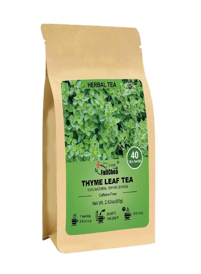 FullChea - Thyme Tea Bags, 40 Teabags - Premium Thyme Leaves - Non-GMO - Caffeine-free, Promote Overall Health, Support Digestion - Image 1