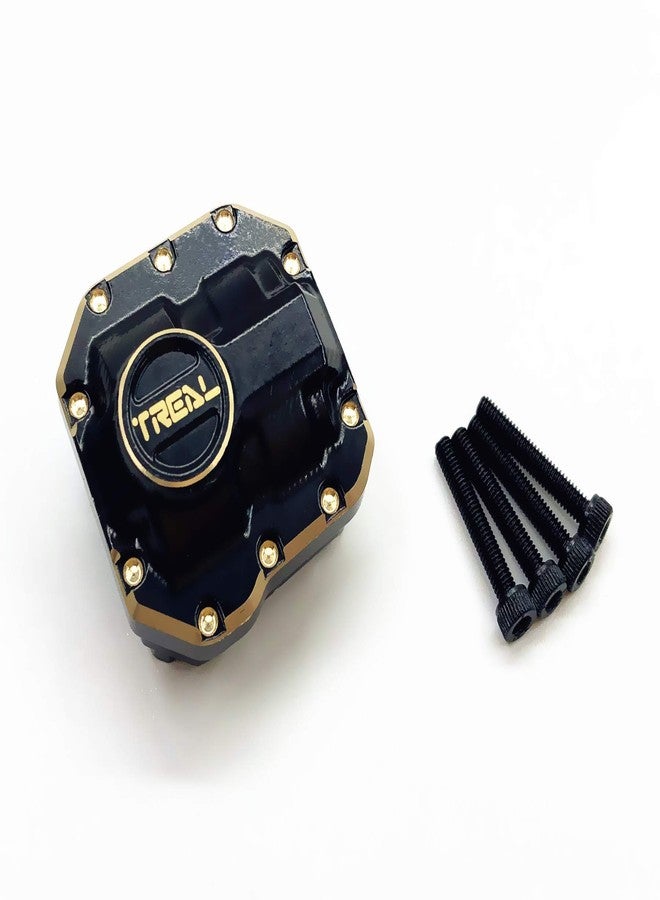 Treal Axial SCX10 II 2 Brass Diff Cover Front Rear 50g for 90046 90047 RC Crawler (Black) - Image 2