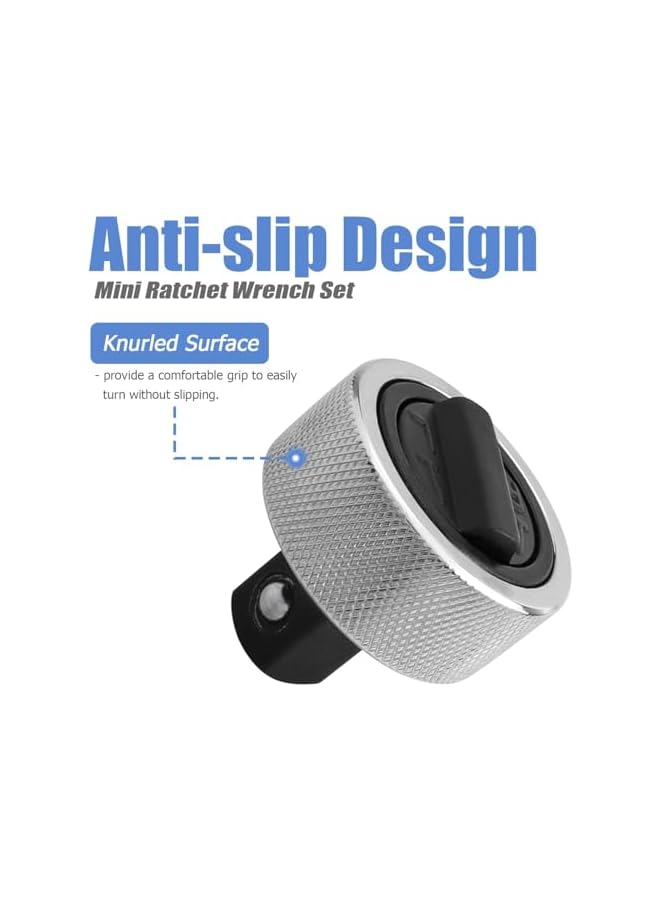 promass 3 Piece Palm Ratchet Wrench Set, Reversible Thumb Wheel Ratchet Wrenches with 1/4", 3/8", 1/2" Drive, Mini Thumbwheel Finger Ratchets, Compact Ratcheting Socket Wrench Tool for Tight Spaces - Image 2