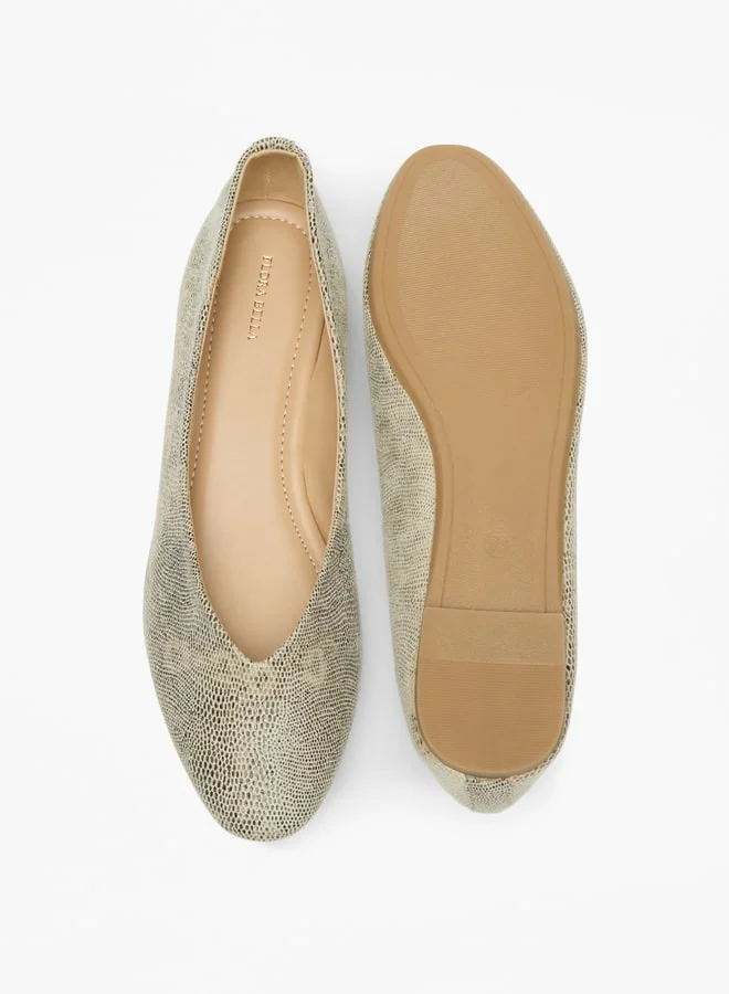 فلورا بيلا من شو إكسبرس Textured Slip-On Ballerina Shoes