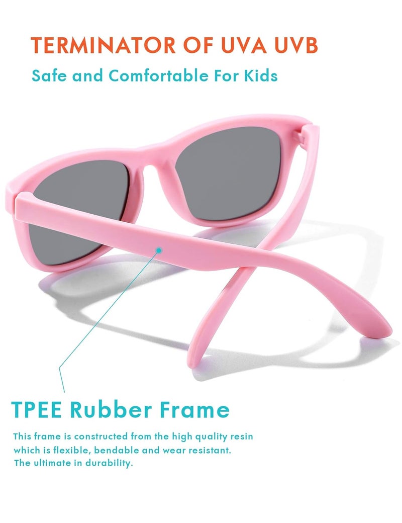 ROSSINI ROCF ROSSINI Flexible Kids Sunglasses Polarized Unbreakable Toddler Sun Glasses for Baby Boys and Girls UV400 with Case, Age 2-8 - Image 4