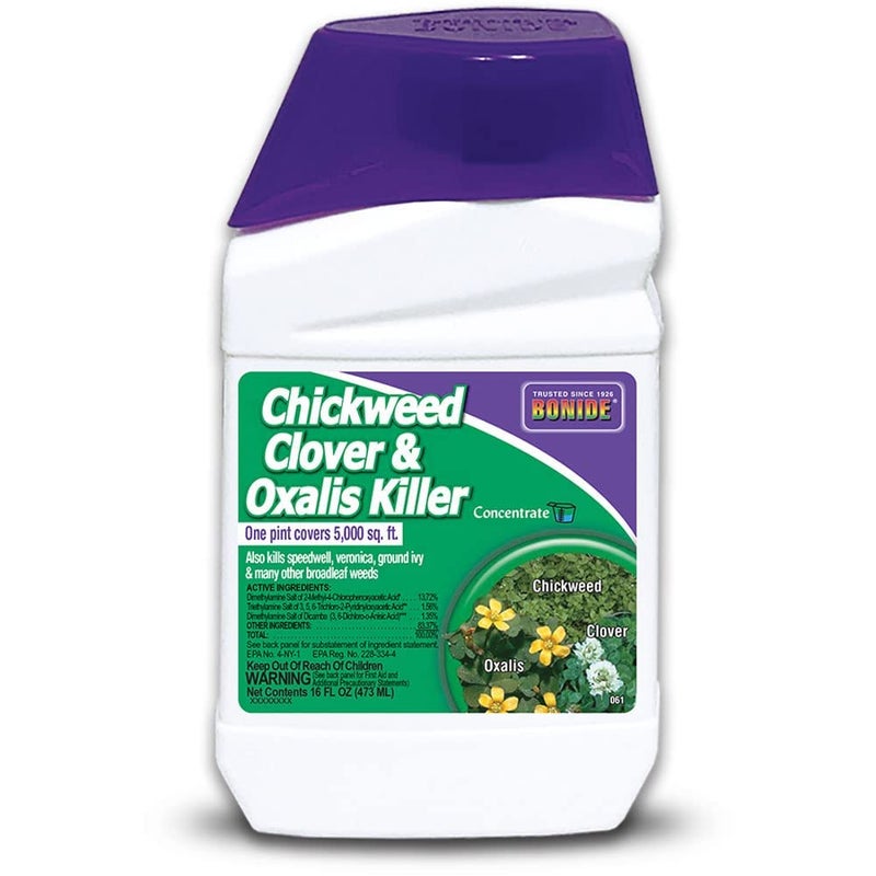 Bonide Chickweed, Clover and Oxalis Killer, 16 oz Concentrate, Controls Weeds and Roots without Harming Lawn - Image 1