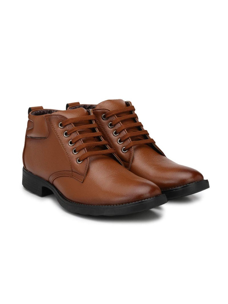 MACTREE Men's Mid Top Ankle Boots Formal Shoes (Tan, numeric_12) - Image 2