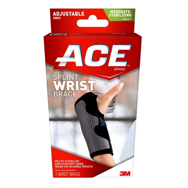 ACE Brand Reversible Wrist Brace Wrist Support for Sore Weak and Injured Wrists Breathable One Size Fits Most - Image 1