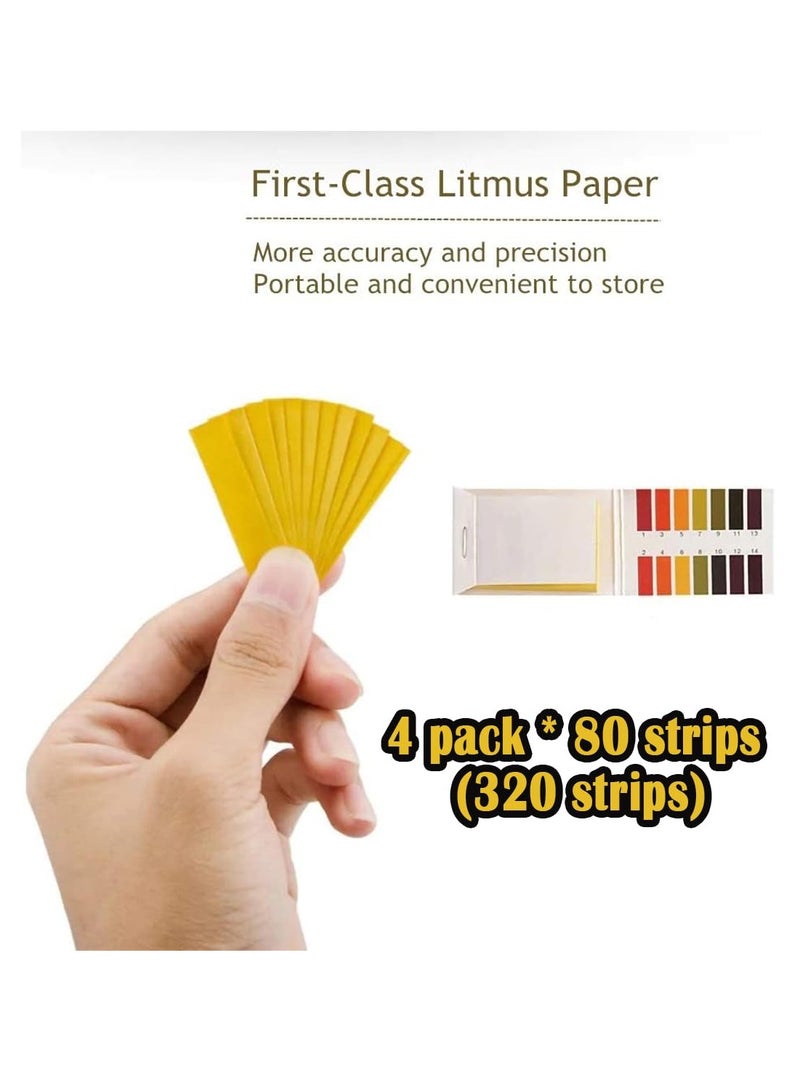 RAHAYM شرائط اختبار الرقم الهيدروجيني ليتماس 320 شريط، ورق اختبار الرقم الهيدروجيني الشامل المهني 1-14، للتعليم، الطلاب، تجارب الكيمياء، مراقبة الرقم الهيدروجيني للعاب، البول، الماء، التربة والنظام الغذائي. - Image 4
