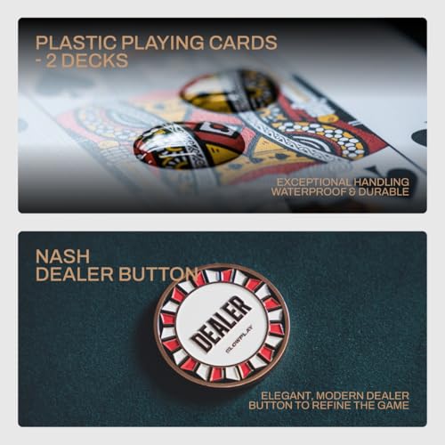 SLOWPLAY 14g Clay Poker Chips Set for Texas Hold'em, 500 PCS, with Numbered Values, Art Deco Style, and Carrying Case - Image 5