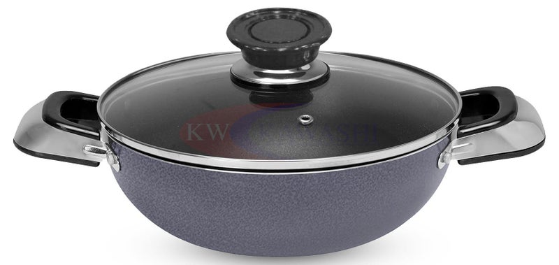KAWASHI Diamond Wokpan 32cm KRWCL-32G – Extra-Large Non-Stick Wok Pan with Glass Lid, Durable Diamond-Coated Surface for Even Heat, Easy to Clean, Perfect for Stir-Frying & Sautéing - Image 1