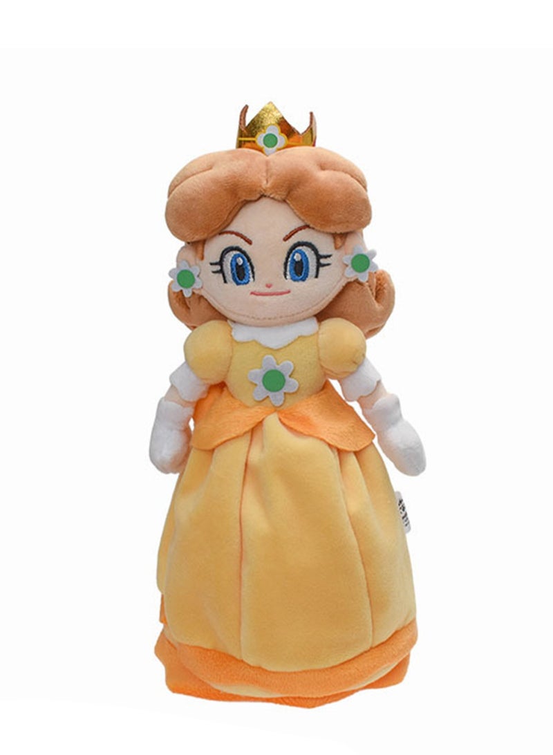 Cute Girl Princess Plush Toy Super Mario All-Star Series Cartoon Toy Children's Gift Toy 25cm (Princess Daisy) - Image 1
