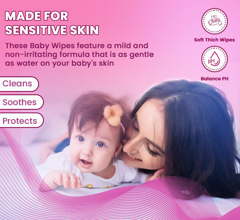 Glider Baby Wipes with Aloe Vera, Vitamin E & Mild Fragrance | Gentle & Soft for Baby's Sensitive Skin | (Pack of 10 – 720 Wipes) - Image 3