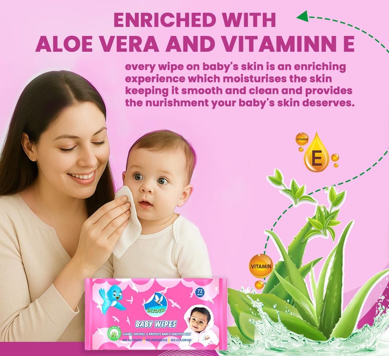 Glider Baby Wipes with Aloe Vera, Vitamin E & Mild Fragrance | Gentle & Soft for Baby's Sensitive Skin | (Pack of 10 – 720 Wipes) - Image 5